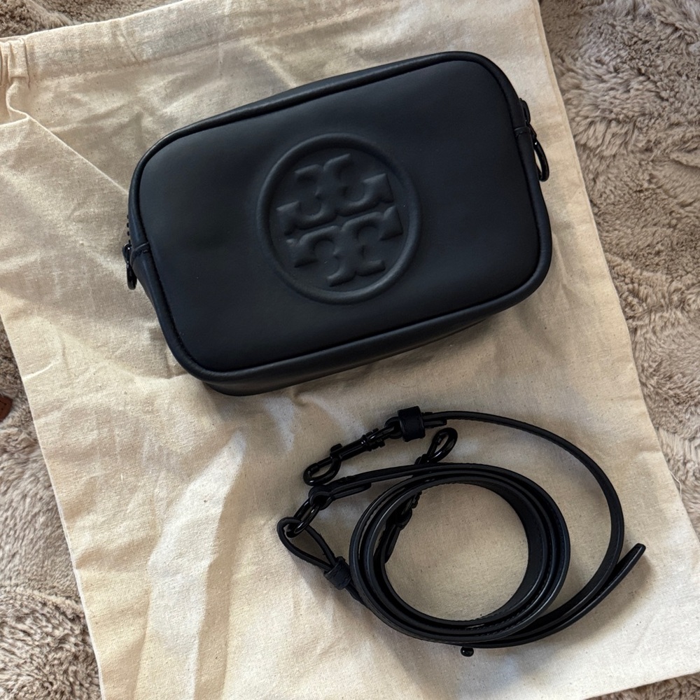 Tory Burch Black Matte mini camera bag